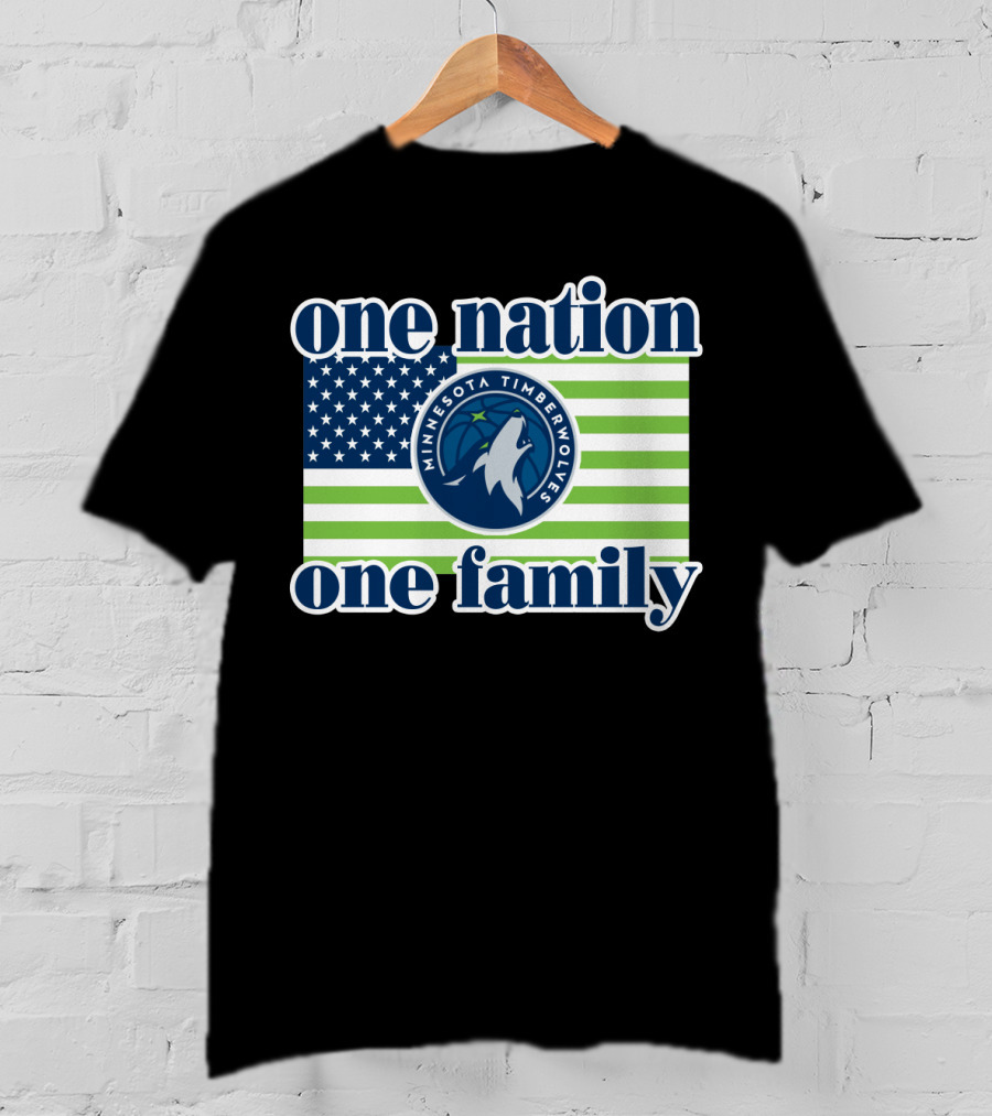 One Nation One Family Minnesota Timberwolves Flag T-Shirt