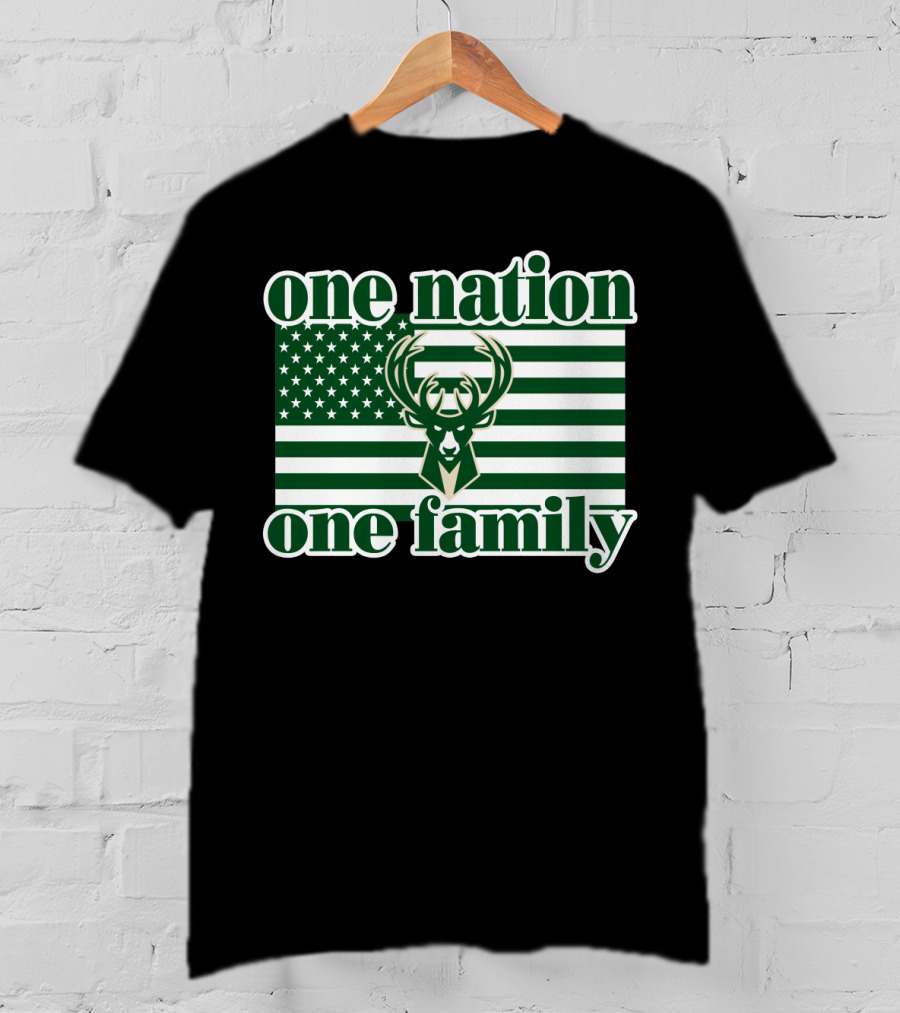 One Nation One Family 74 Milwaukee Bucks T-Shirt