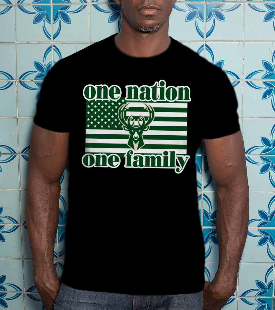 One Nation One Family 74 Milwaukee Bucks T-Shirt