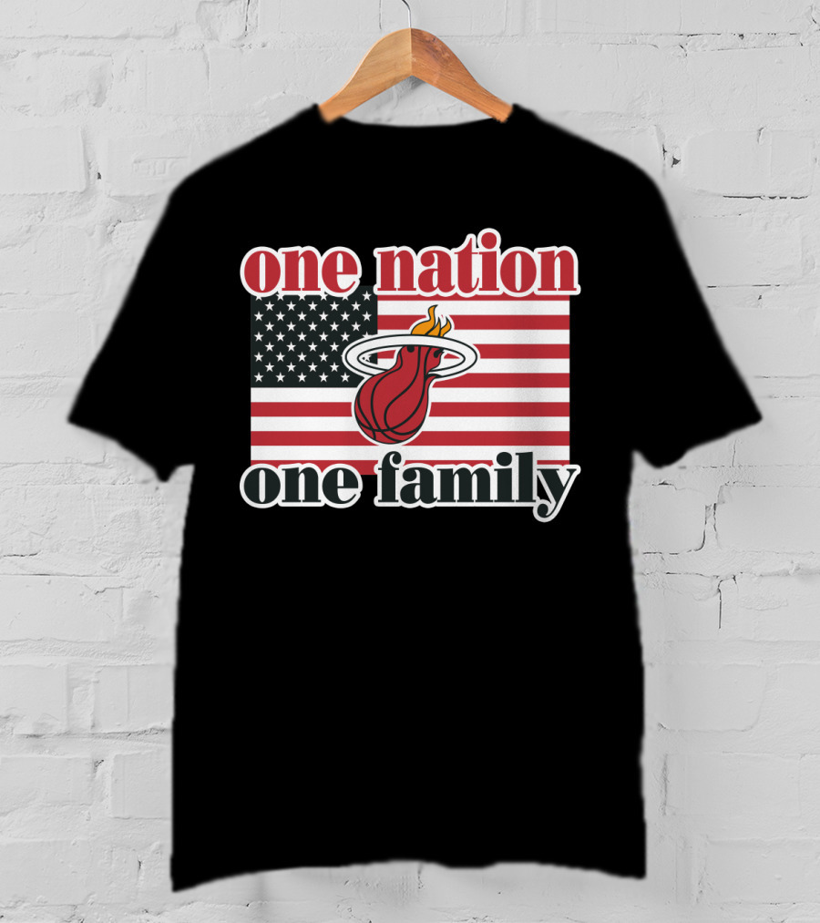 One Nation One Family Miami Heat American Flag T-Shirt