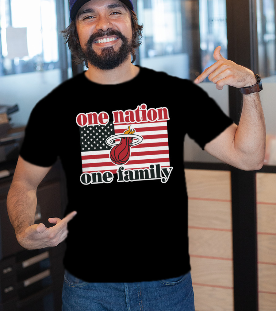 One Nation One Family Miami Heat American Flag T-Shirt