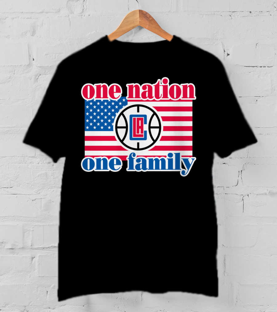 One Nation One Family La Clippers Usa Flag T-Shirt