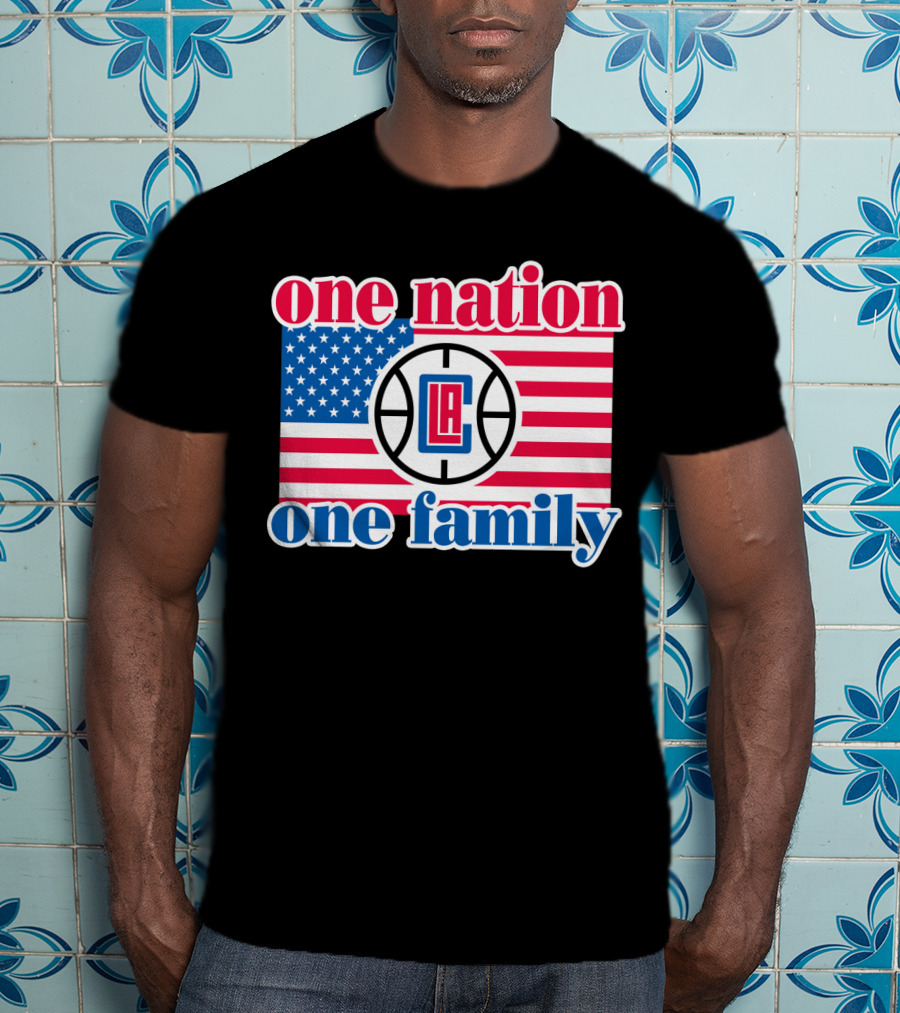 One Nation One Family La Clippers Usa Flag T-Shirt