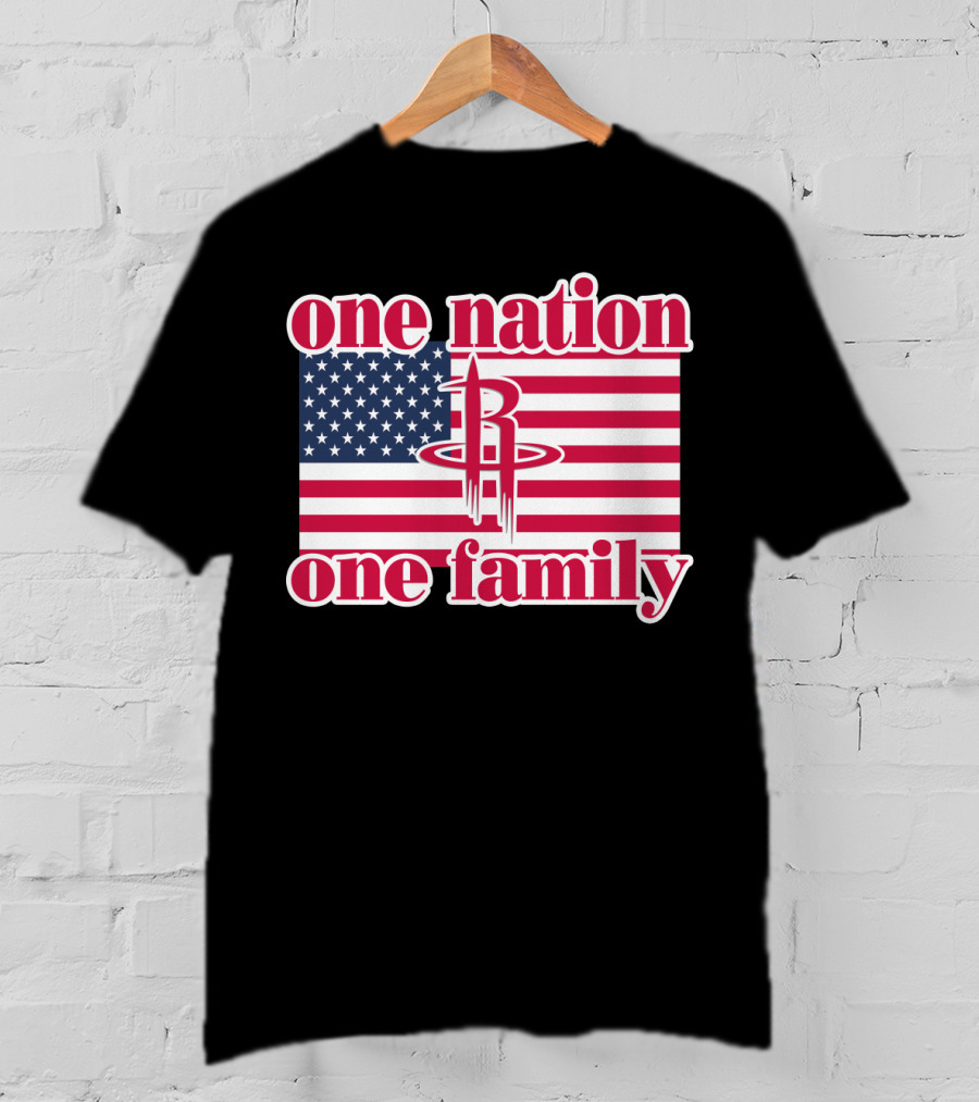 One Nation One Family 79 Houston Rockets Usa Flag T-Shirt