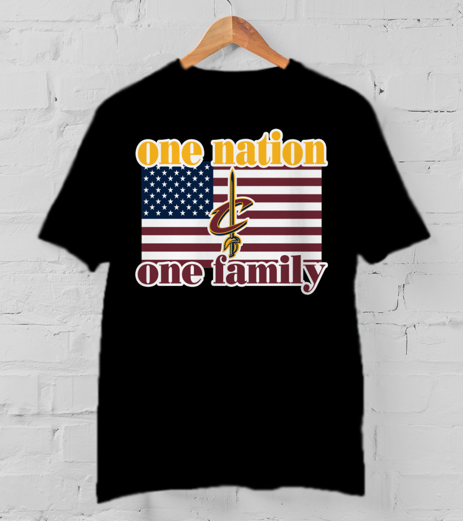 One Nation One Family Cleveland Cavaliers American Flag T-Shirt