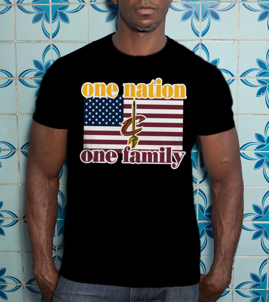 One Nation One Family Cleveland Cavaliers American Flag T-Shirt