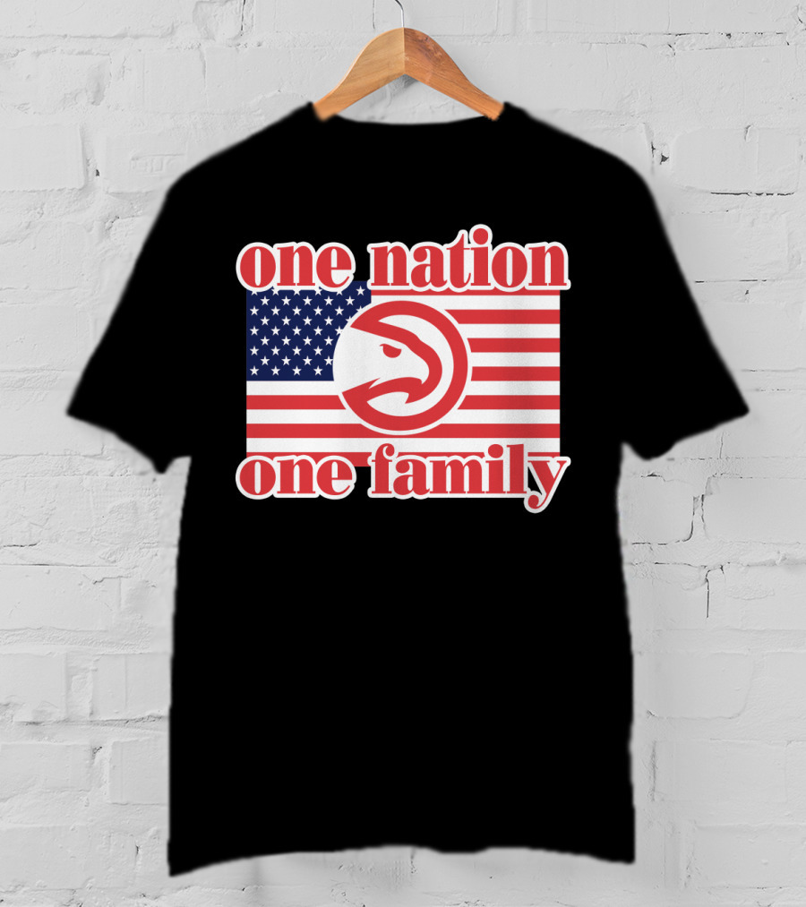 Atlanta Hawks One Nation One Family Usa Flag T-Shirt
