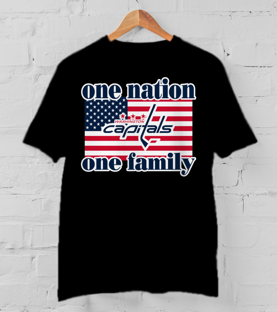 One Nation One Family Washington Capitals American Flag T-Shirt