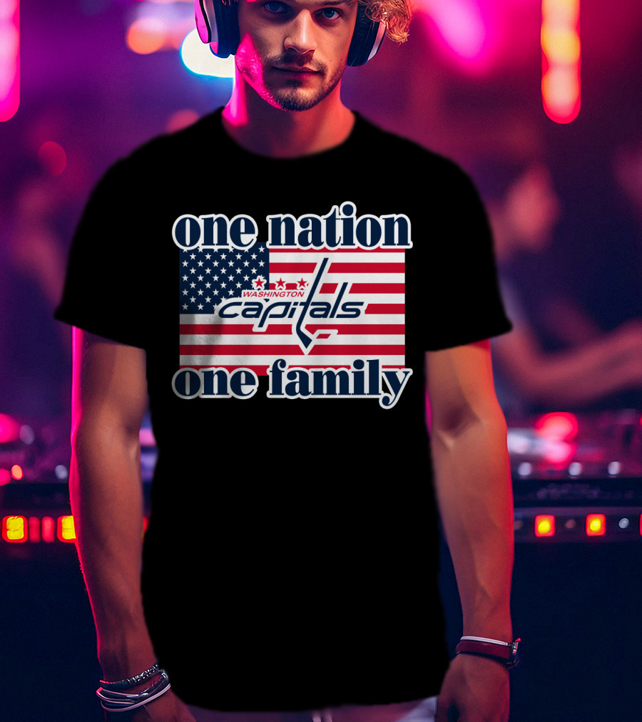 One Nation One Family Washington Capitals American Flag T-Shirt