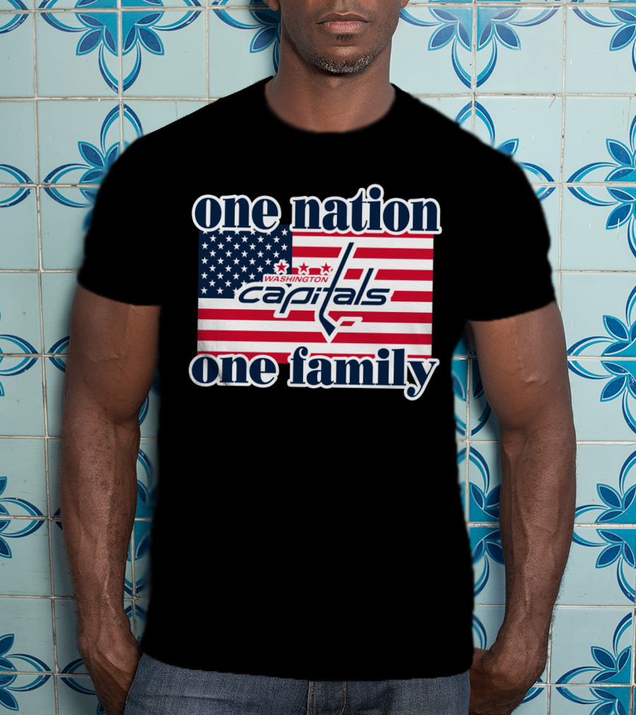 One Nation One Family Washington Capitals American Flag T-Shirt