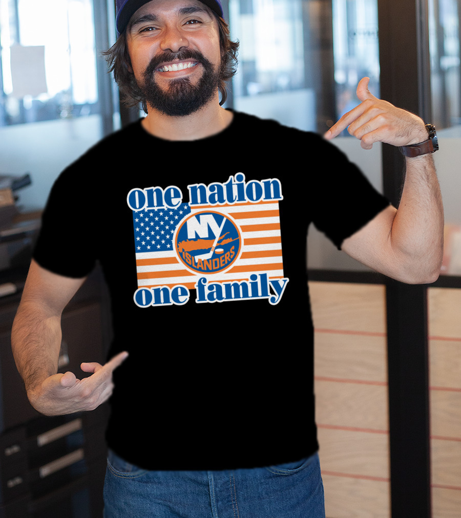 New York Islanders One Nation One Family American Flag T-Shirt
