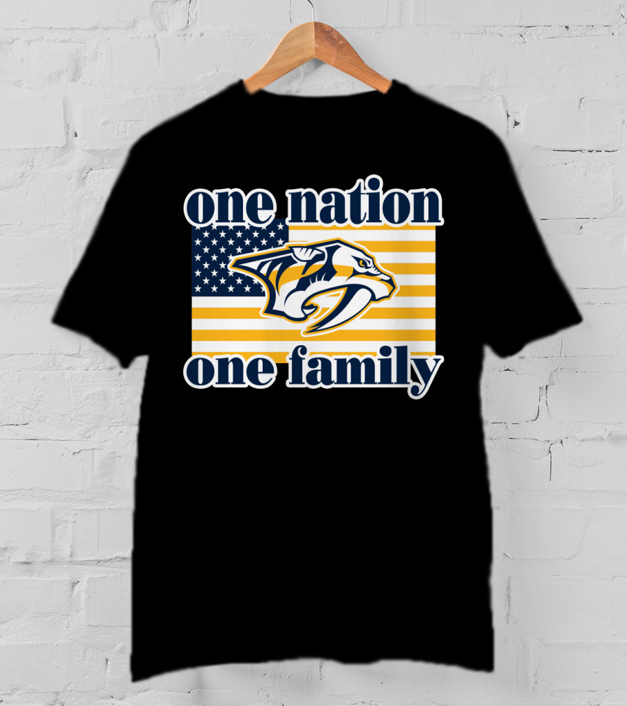 One Nation One Family Nashville Predators American Flag T-Shirt