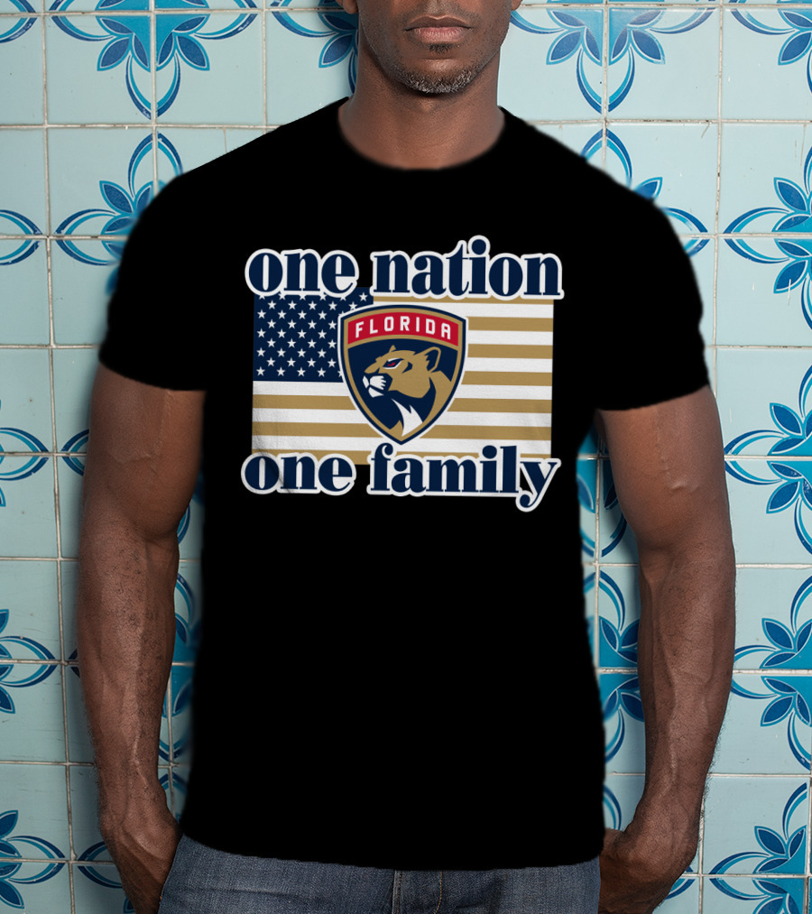 One Nation One Family Florida Panthers Flag T-Shirt