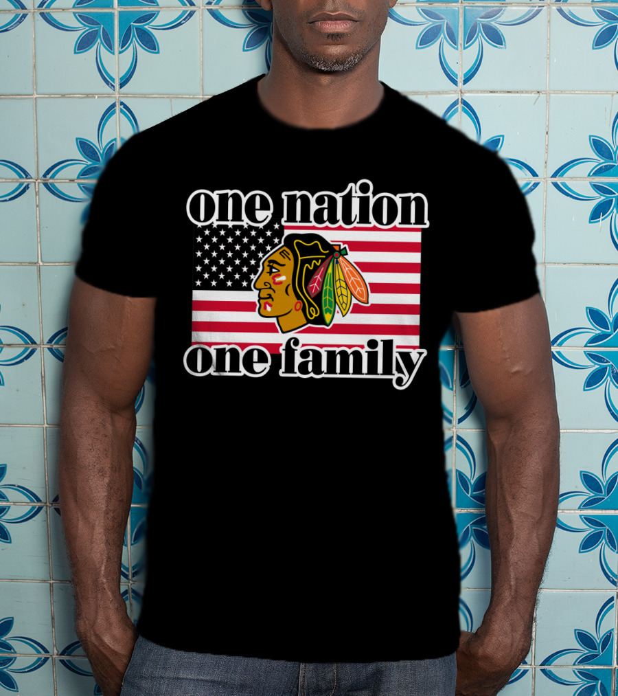 One Nation One Family 109 Chicago Blackhawks T-Shirt