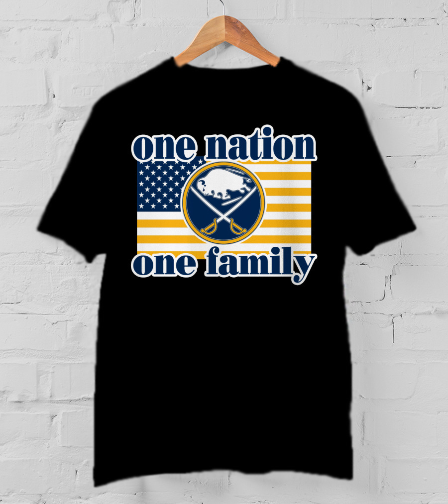 One Nation One Family Buffalo Sabres American Flag T-Shirt