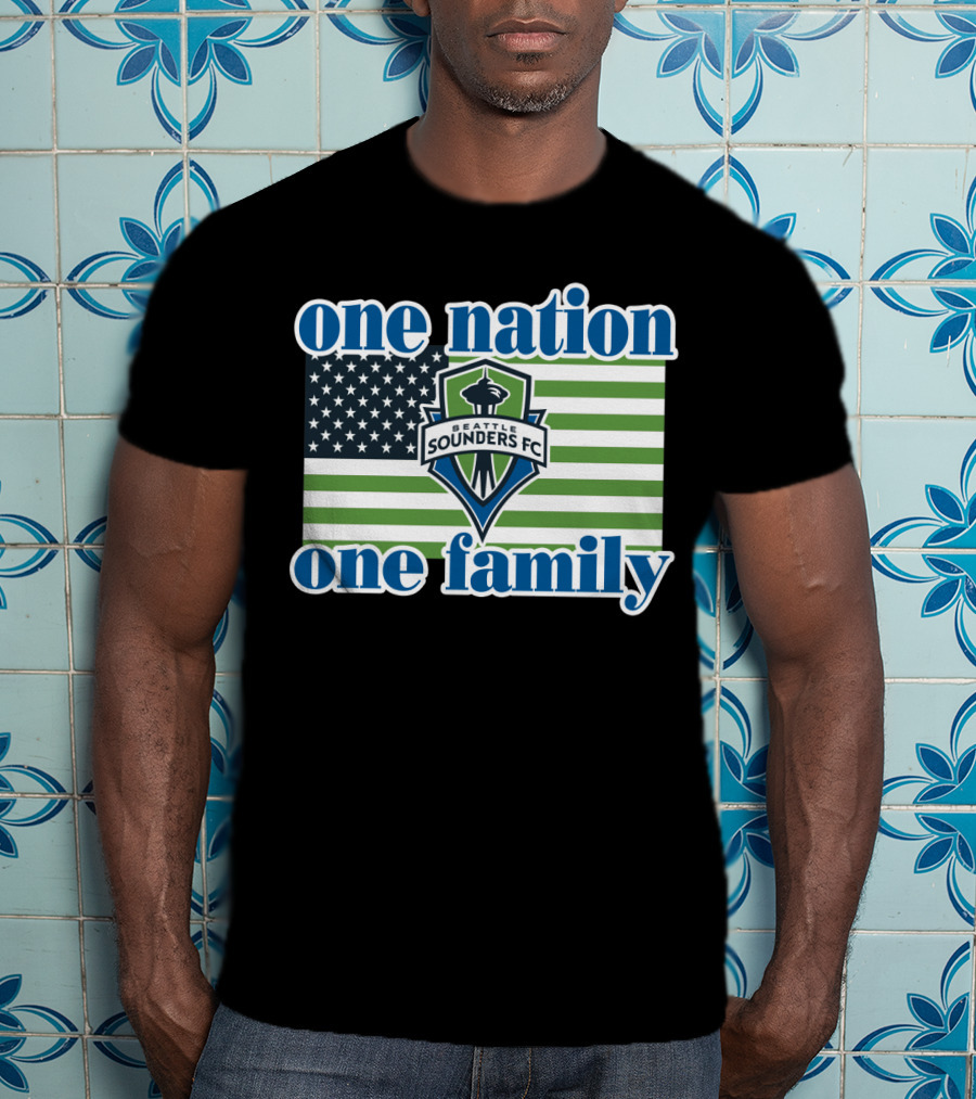 One Nation One Family Seattle Sounders Fc American Flag T-Shirt
