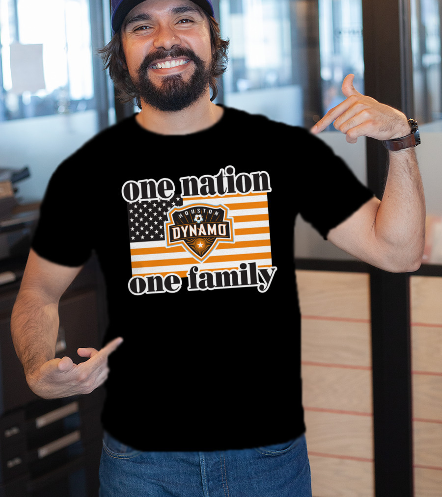 One Nation One Family Houston Dynamo American Flag T-Shirt