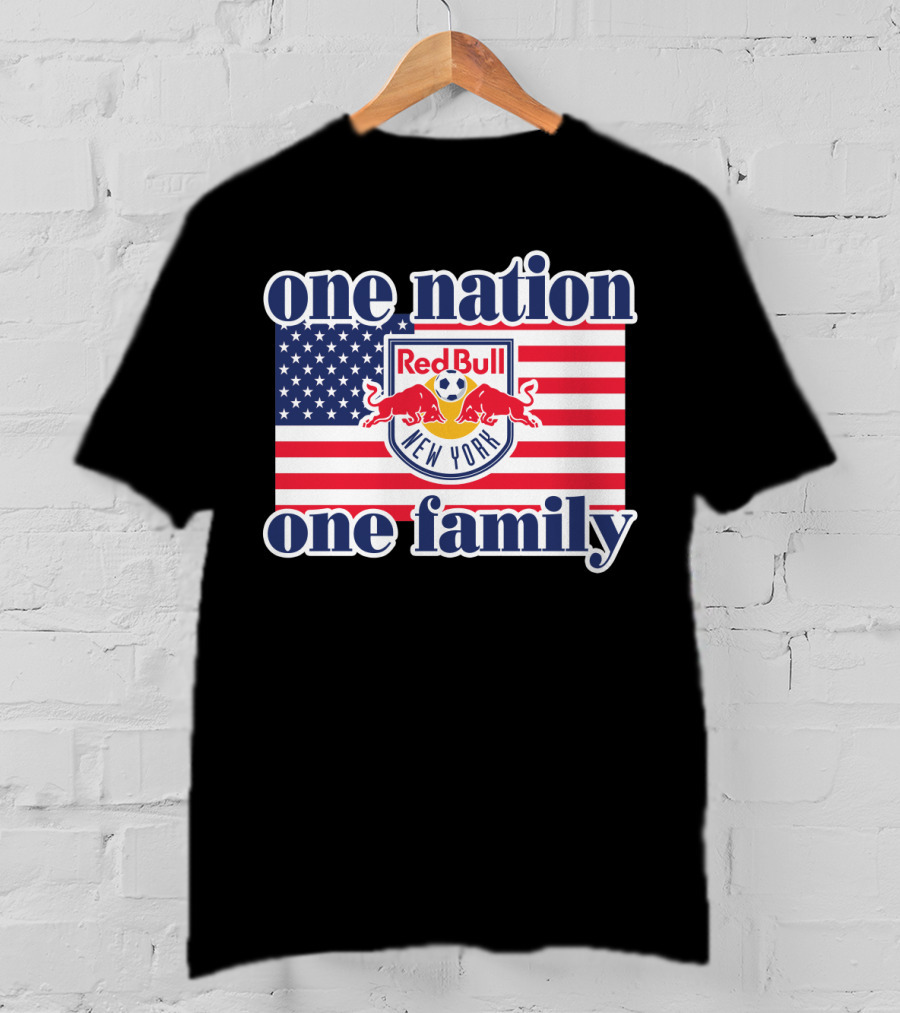 One Nation One Family Red Bull New York Us Flag T-Shirt