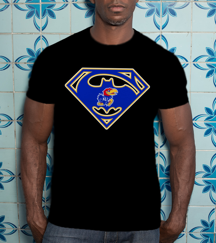 Kansas Jayhawks Superman Batman Symbol T-Shirt