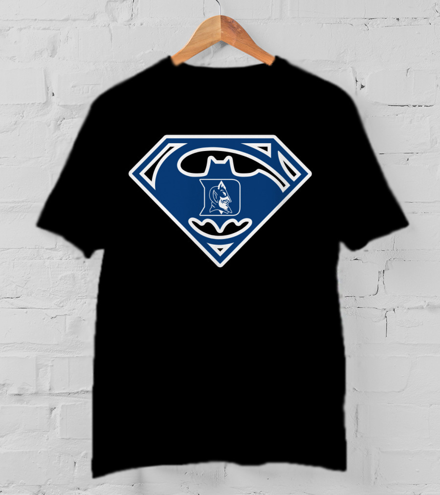 Duke Blue Devils Batman Superman Logo Fusion T-Shirt