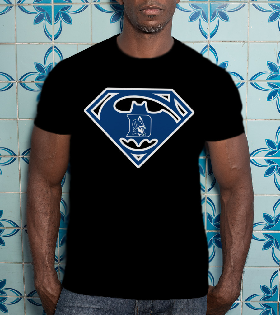 Duke Blue Devils Batman Superman Logo Fusion T-Shirt