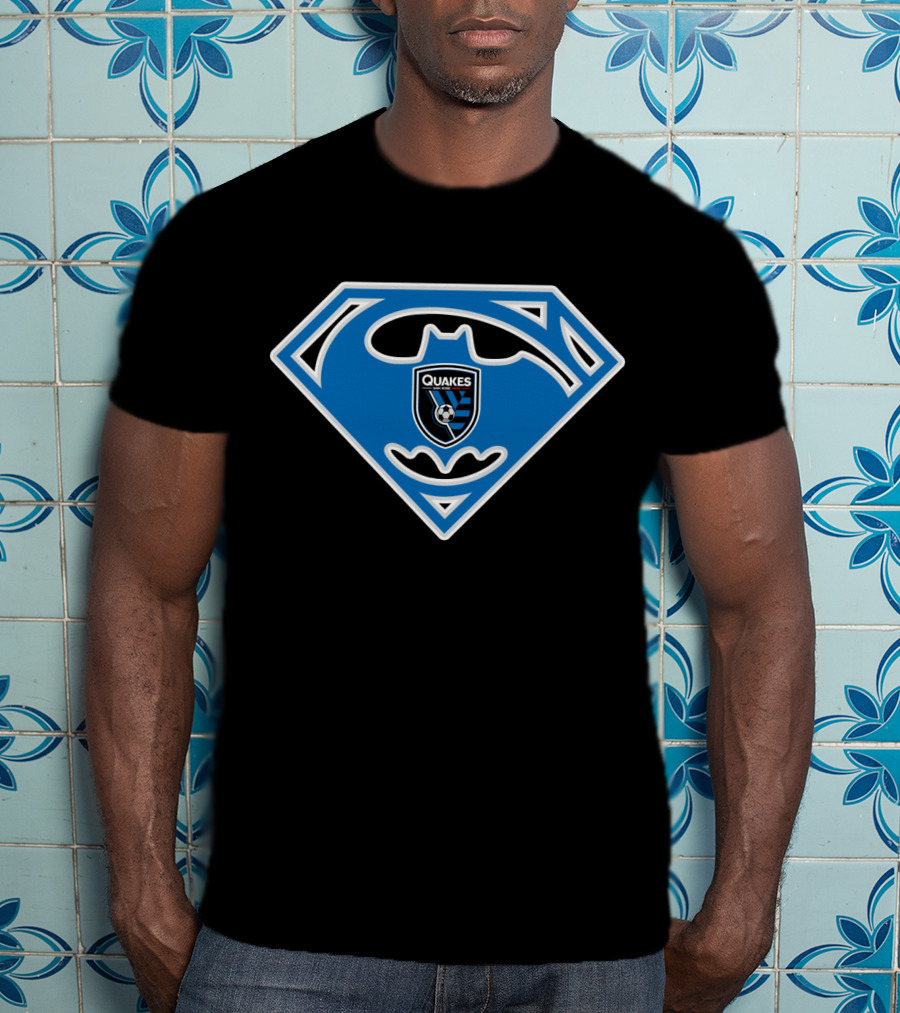 Quakes San Jose Earthquakes Logo In Iconic Superman Batman Shield T-Shirt