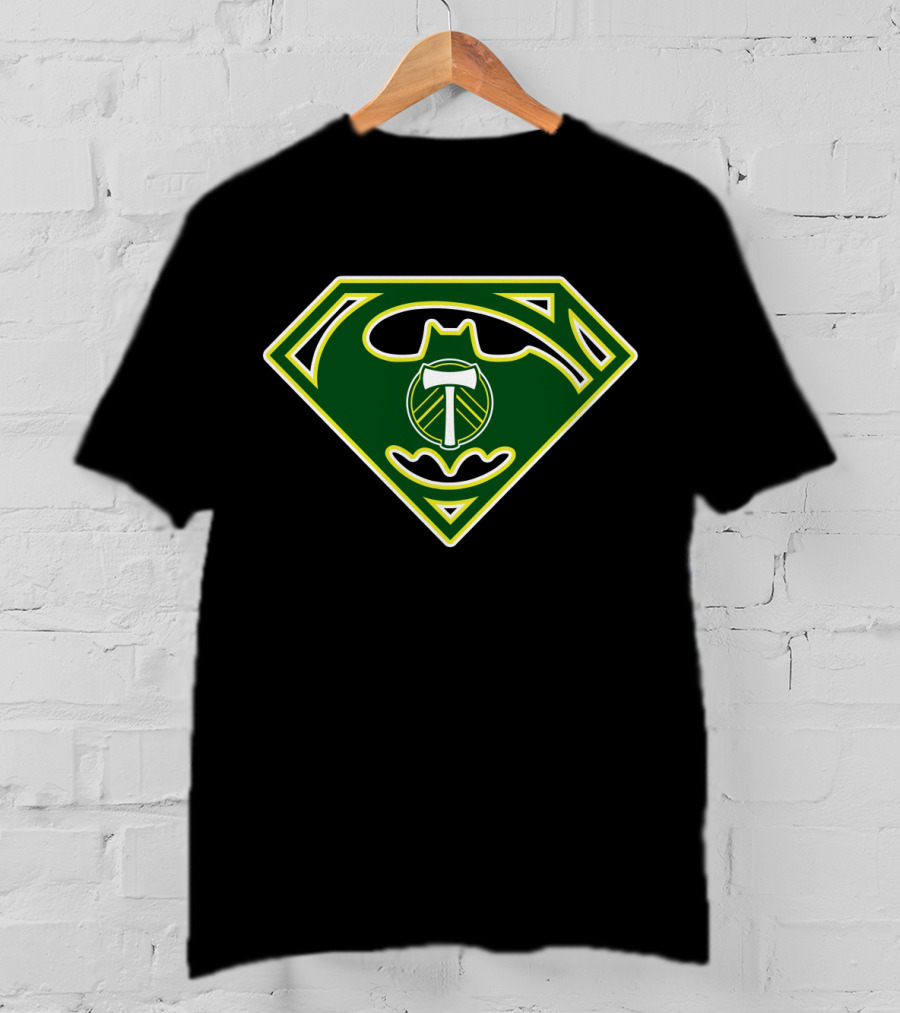 Portland Timbers Batman Superman Logo Combination T-Shirt