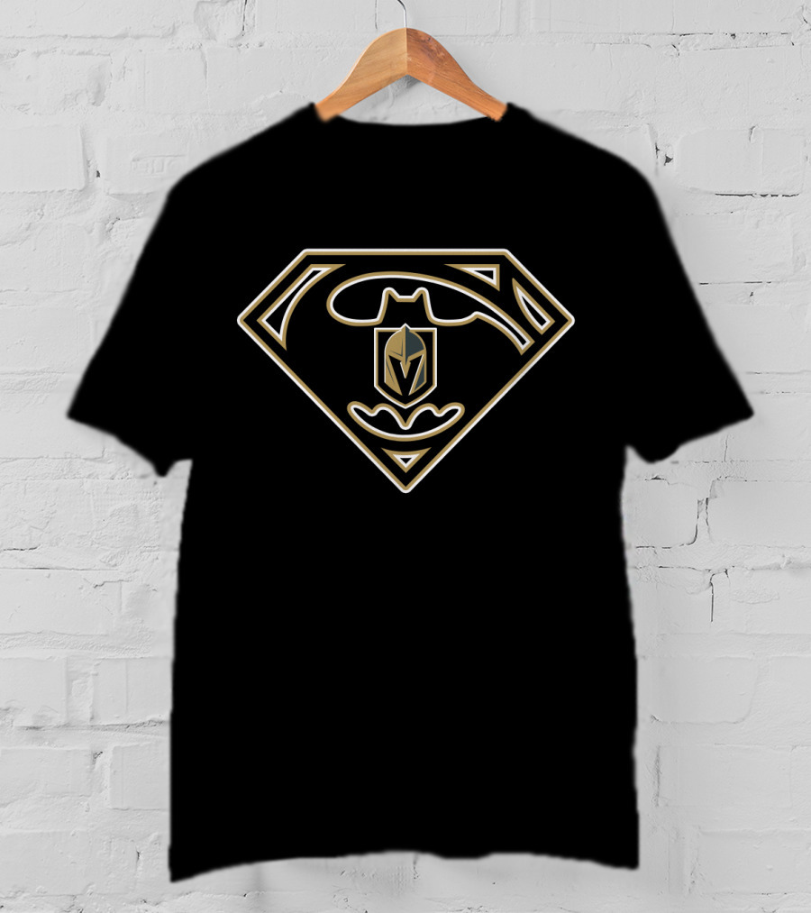 Batman Superman Vegas Golden Knights Logo Mashup T-Shirt