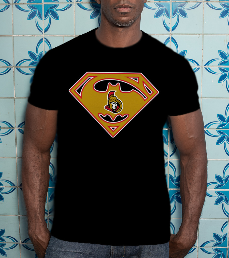 Ottawa Senators Batman Superman Logo Mashup 140 T-Shirt