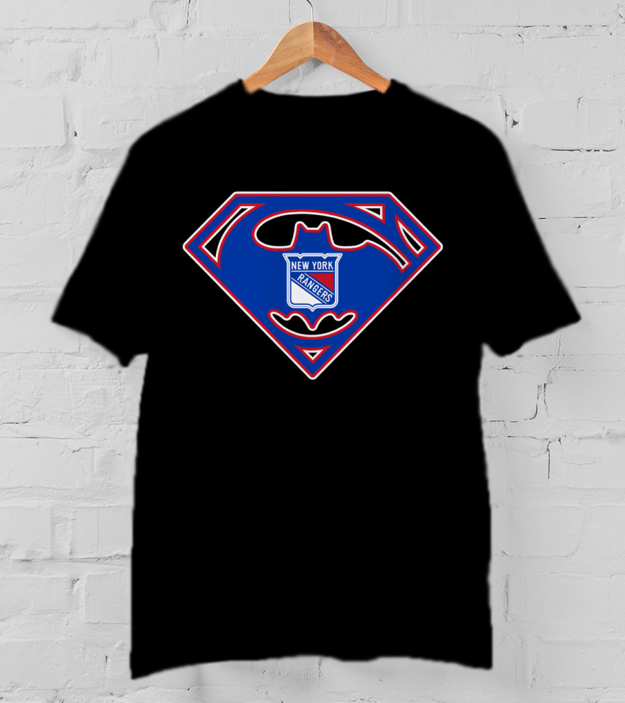 New York Rangers Superman Batman T-Shirt