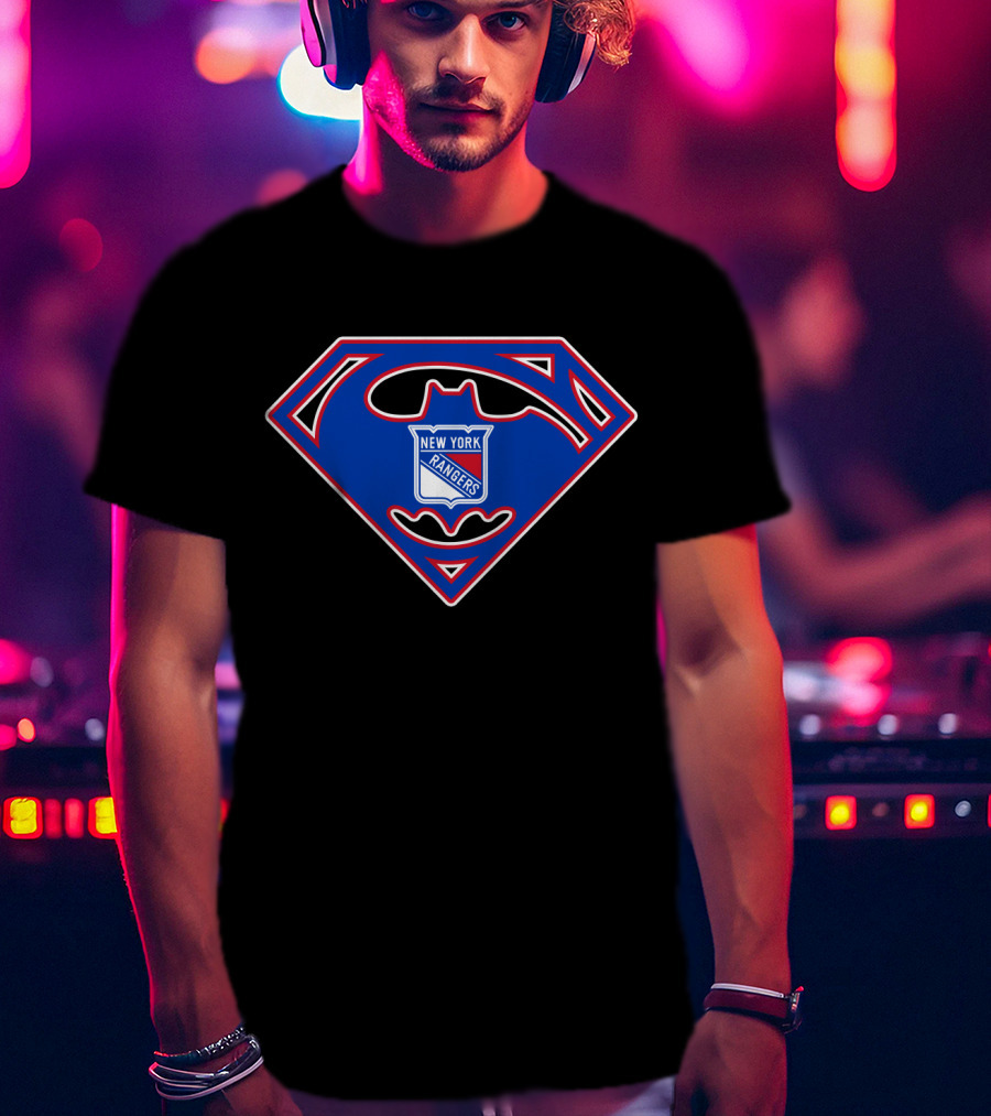 New York Rangers Superman Batman T-Shirt