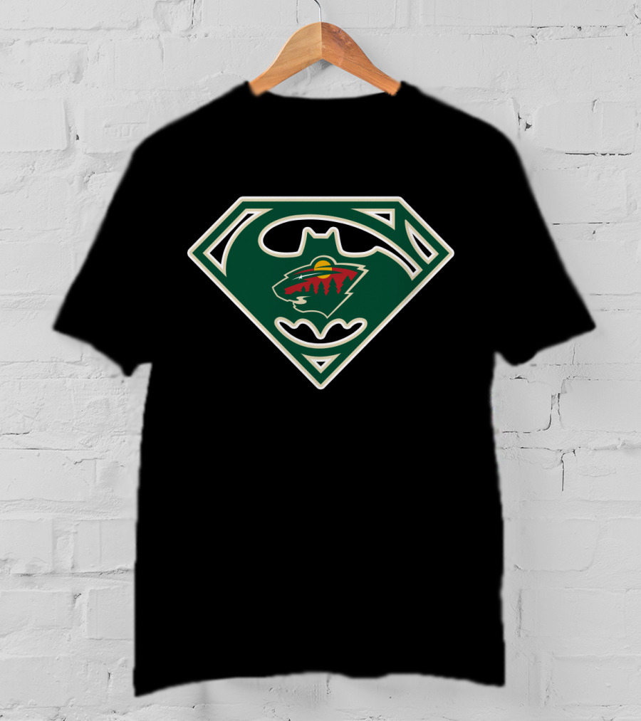 Superman Batman Minnesota Wild Logo 146 T-Shirt