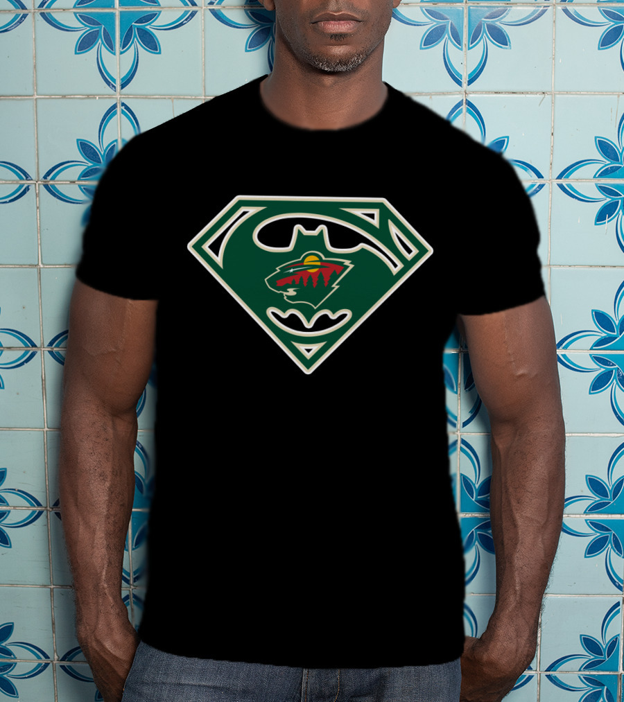 Superman Batman Minnesota Wild Logo 146 T-Shirt