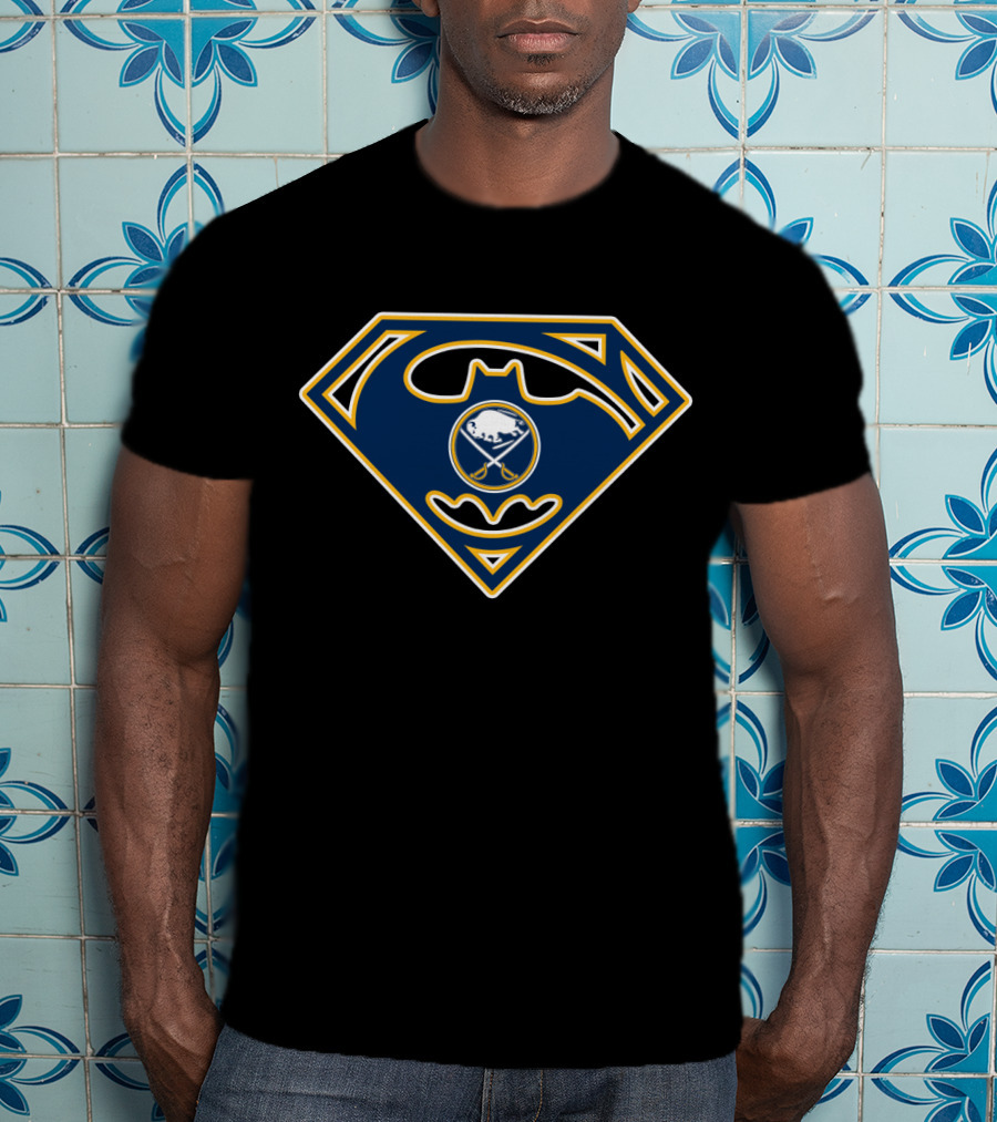 Buffalo Sabres Batman Superman Logo T-Shirt