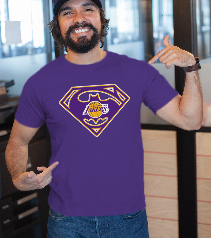 Superman Los Angeles Lakers Batman T-Shirt