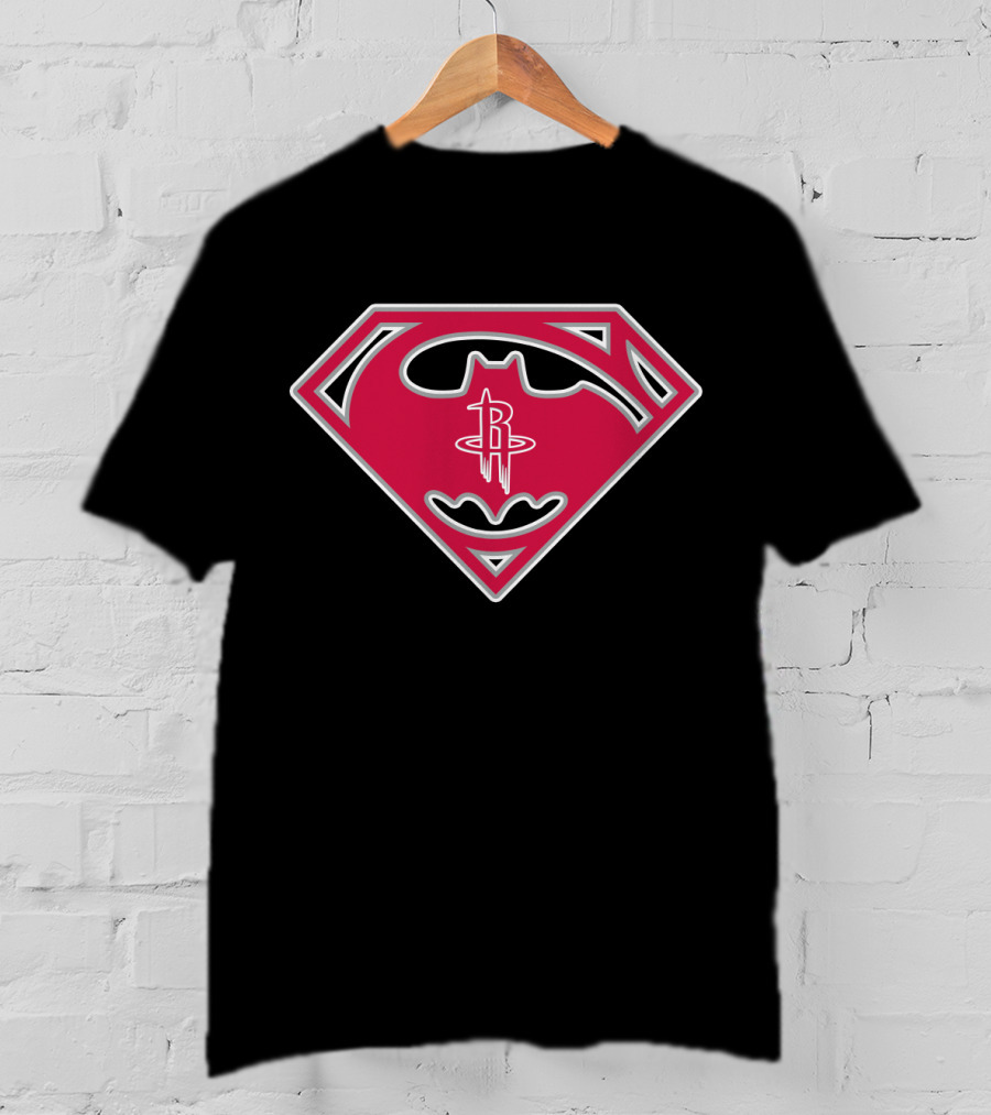 Bat Superhero Logo Houston Rockets Crossover T-Shirt