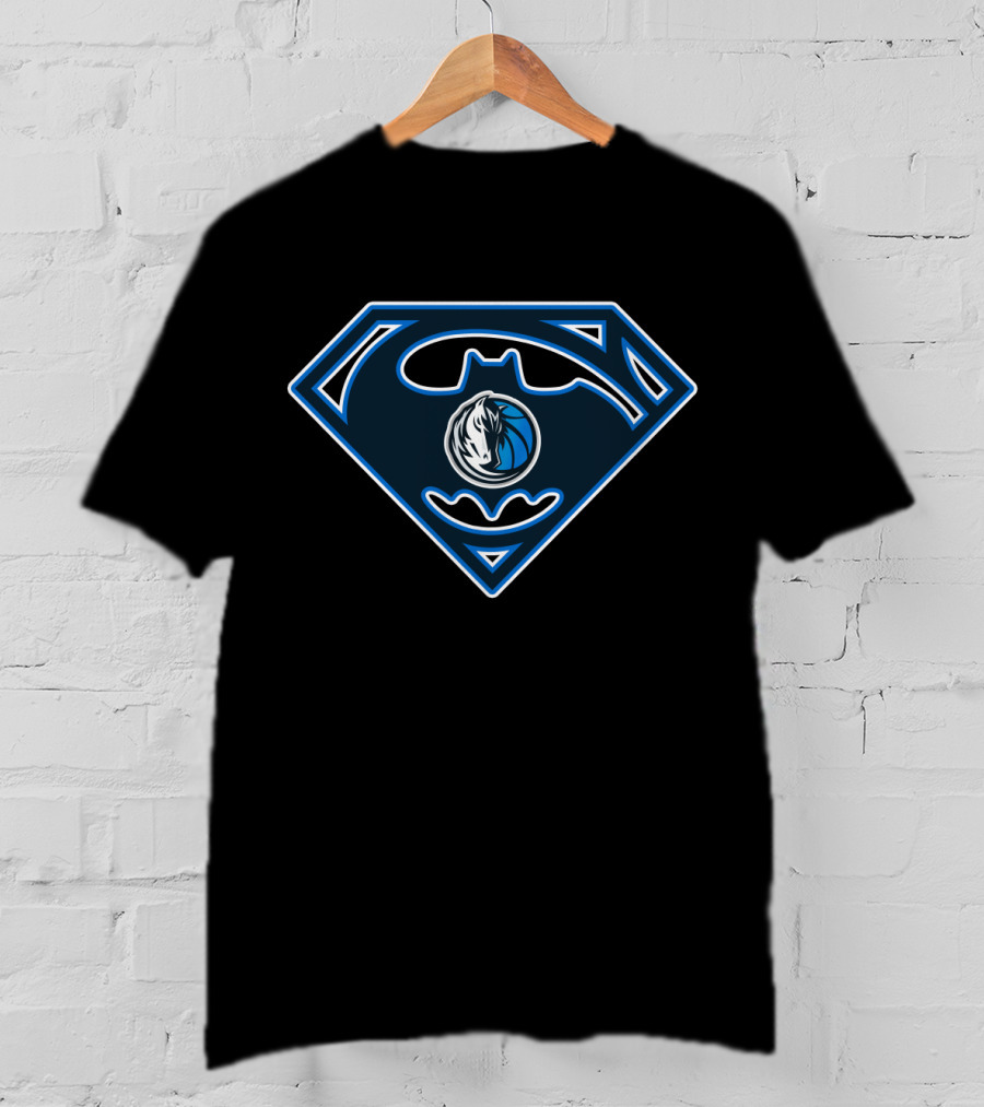 Dallas Mavericks Batman Superman Logo Mashup T-Shirt