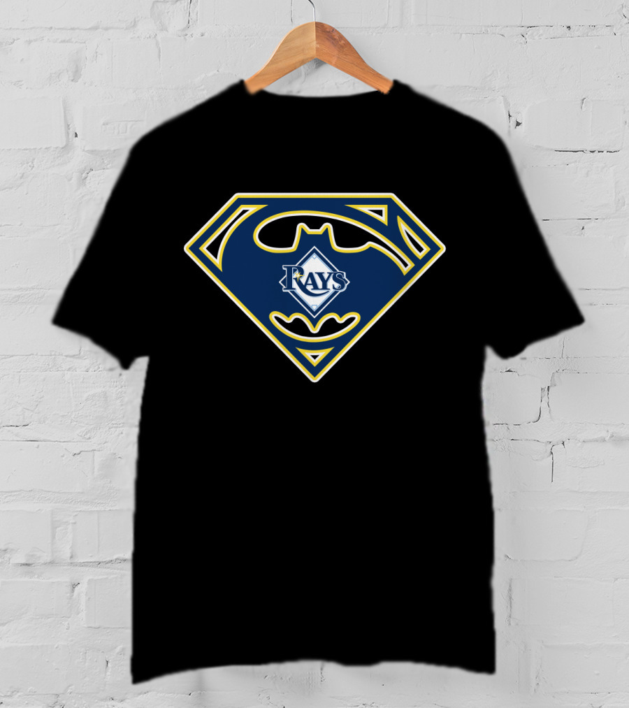 Rays Tampa Bay 193 Batman Superman Shield T-Shirt