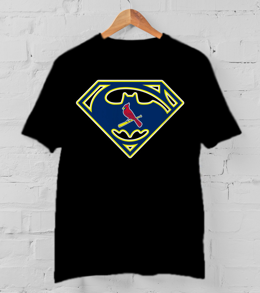 St Louis Cardinals Batman Superman Logo Mashup 194 T-Shirt