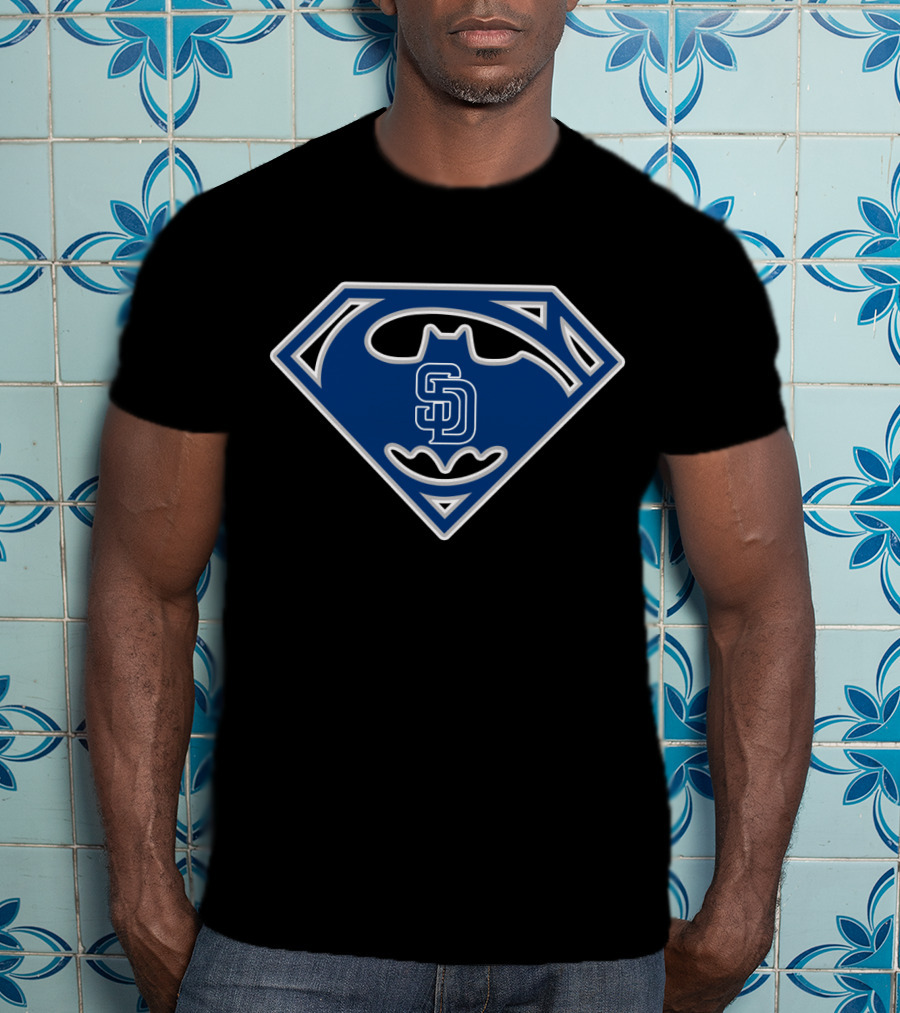 Sd Padres Batman Superman Logo Mashup T-Shirt