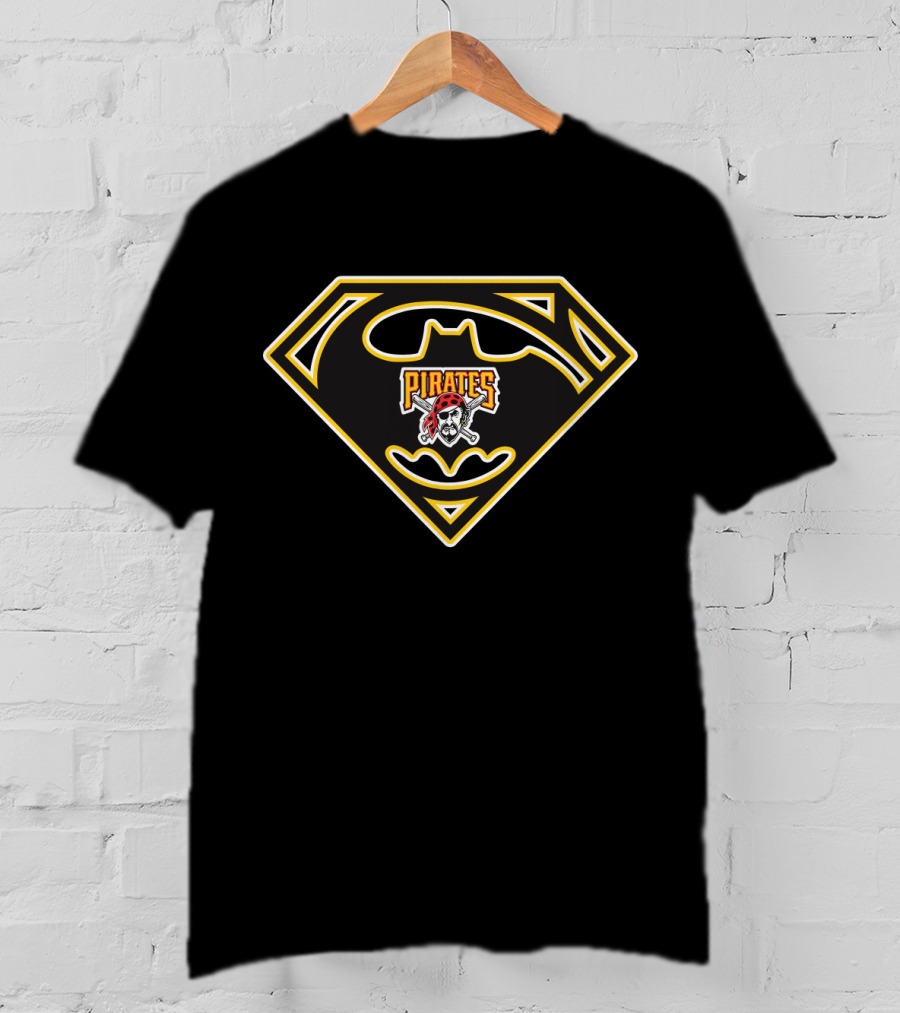 Superman Batman Pittsburgh Pirates Logo Remix T-Shirt