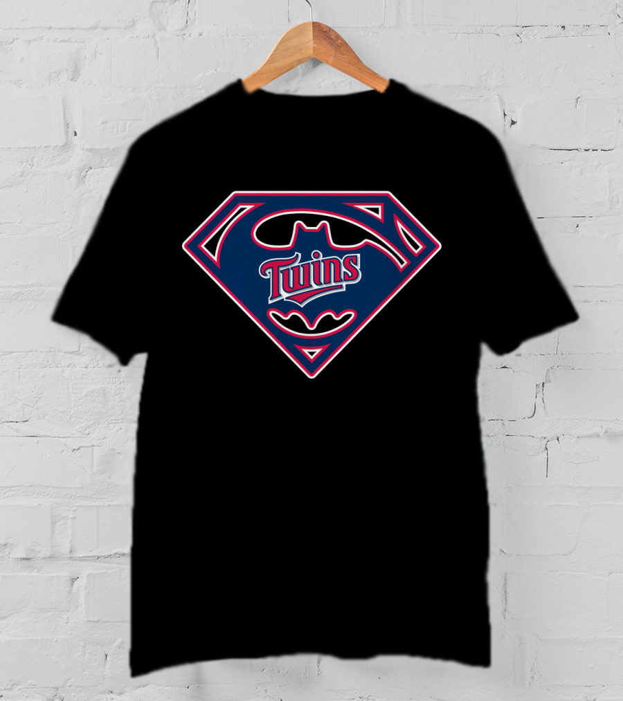 Twins 203 Batman Superman Logo Mashup T-Shirt