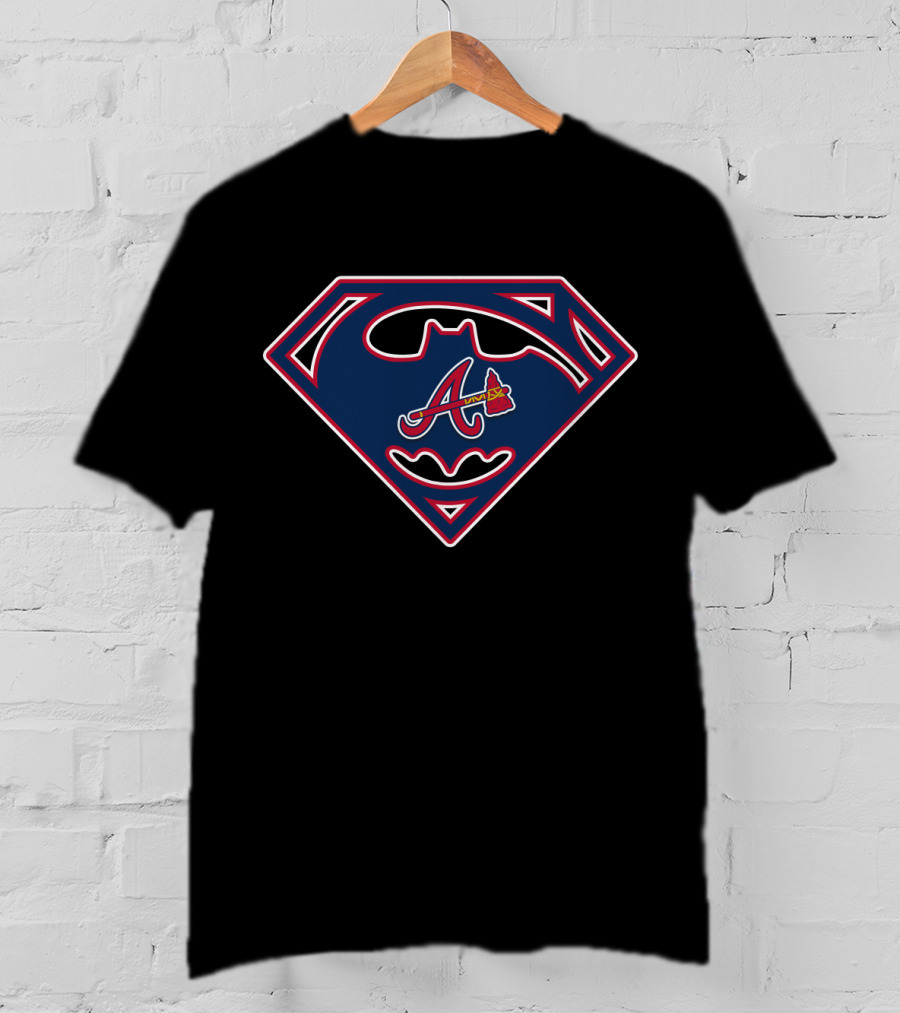 Superman Batman Logo Atlanta Braves T-Shirt