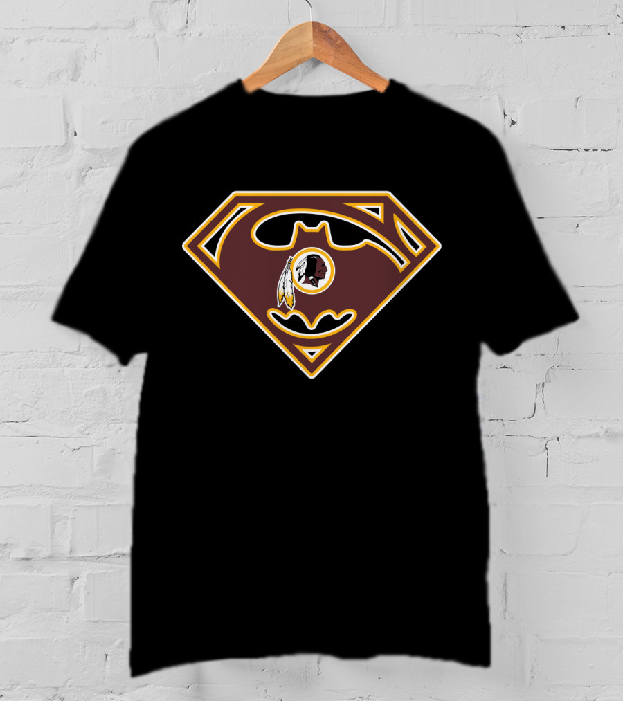 Washington Redskins Superman Batman Logo Mix T-Shirt