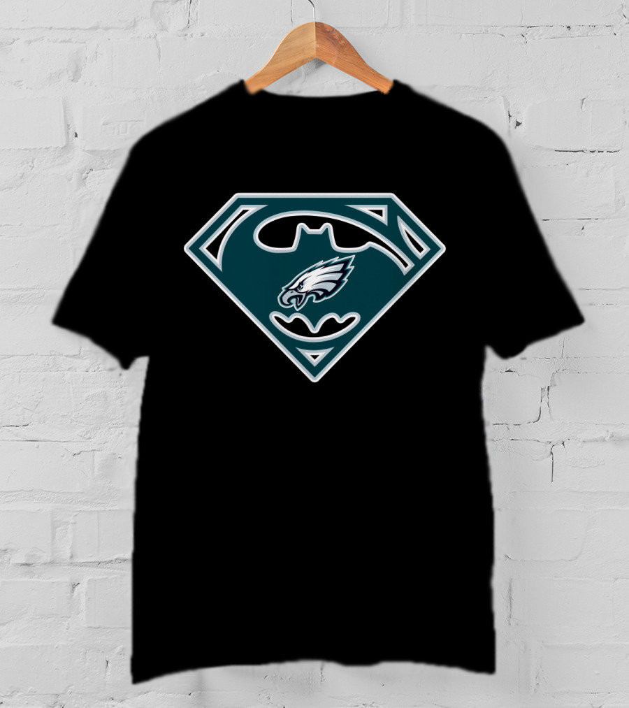 Philadelphia Eagles Batman Superman Logo Fusion T-Shirt