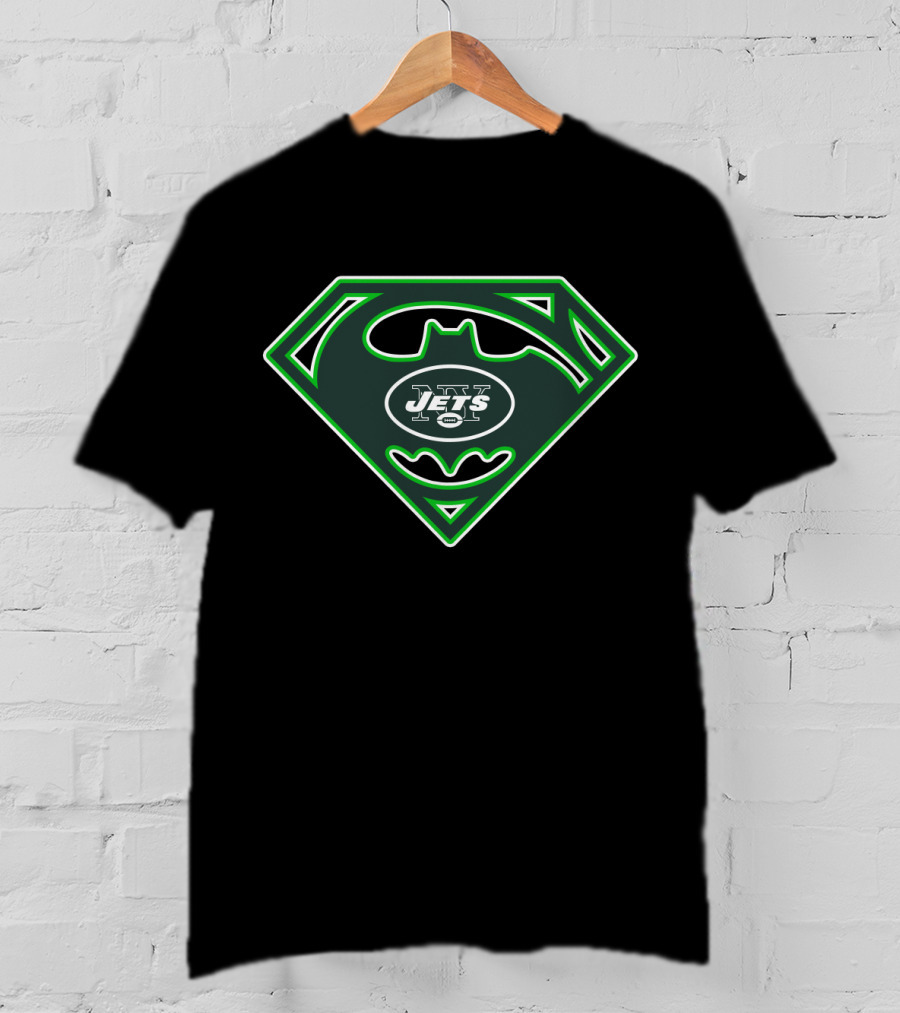 New York Jets Superman Batman Fusion T-Shirt