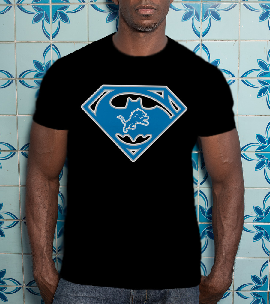 Detroit Lions Superman Batman T-Shirt