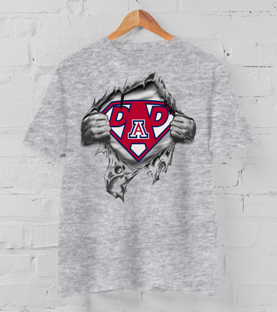Arizona Wildcats Dad Superhero Tribute T-Shirt