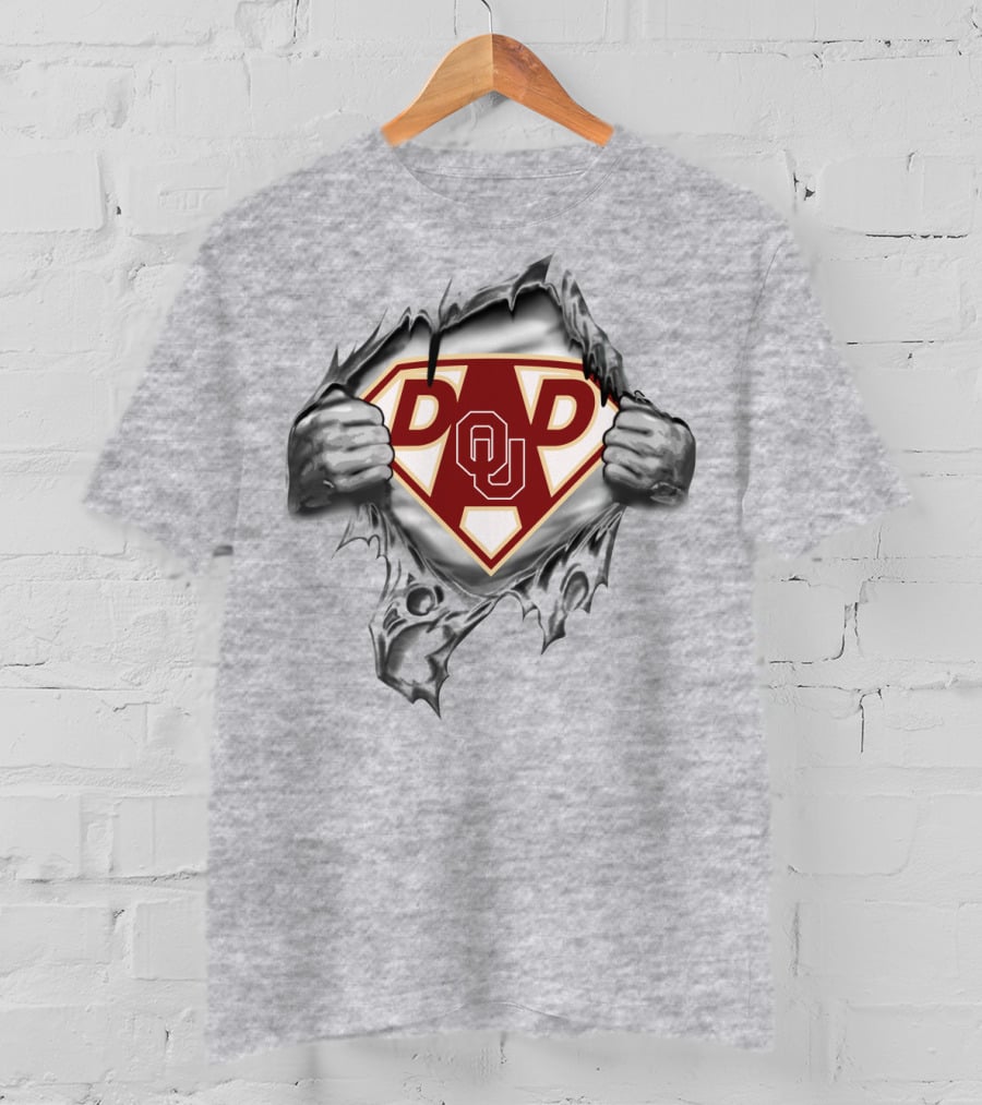Ou Dad Superhero Logo Peeling T-Shirt