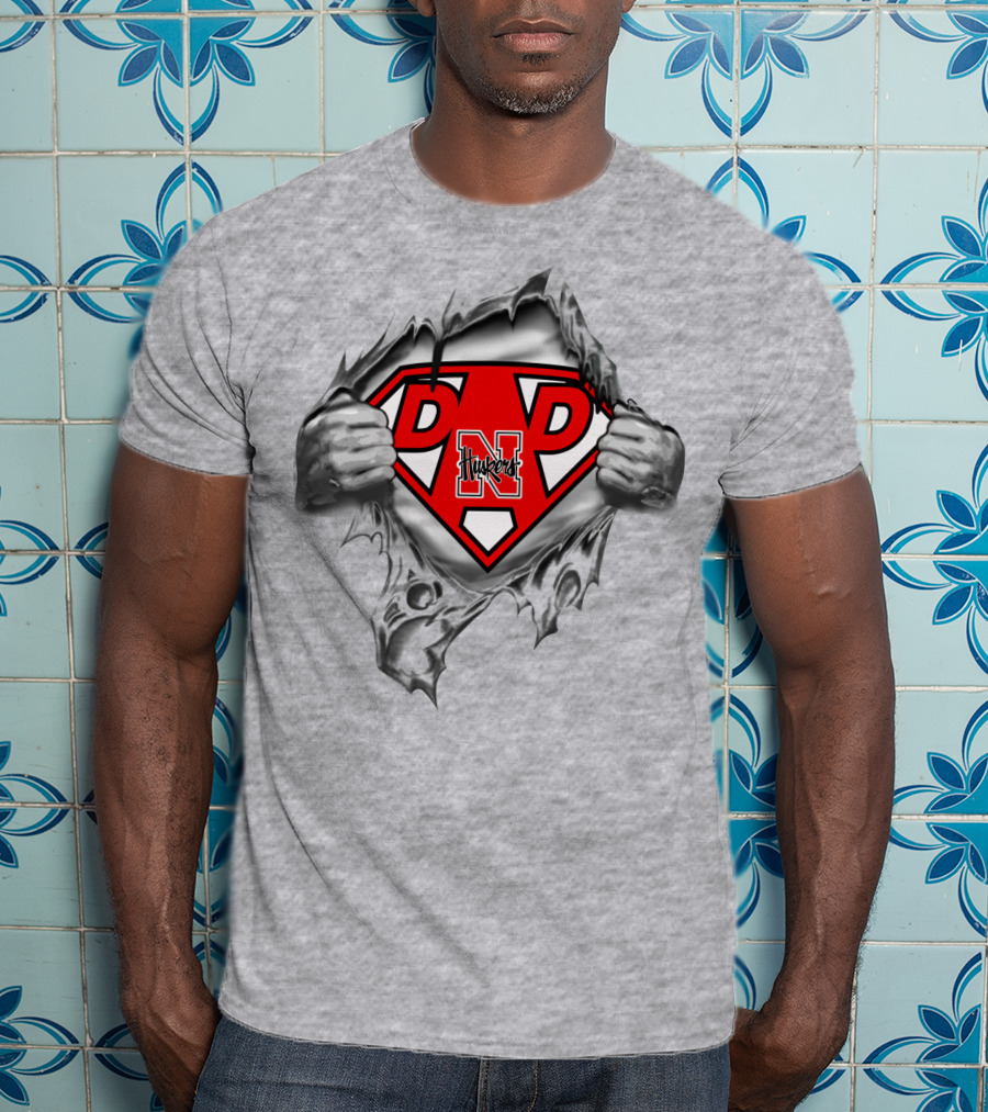 Pnp Huskers Superman Logo Rip With N Symbol And Hands T-Shirt